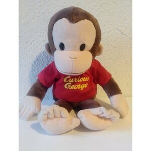 Rare GUND Universal Studios Curious George Monkey Stuffy Plushy Red Shirt  HMH